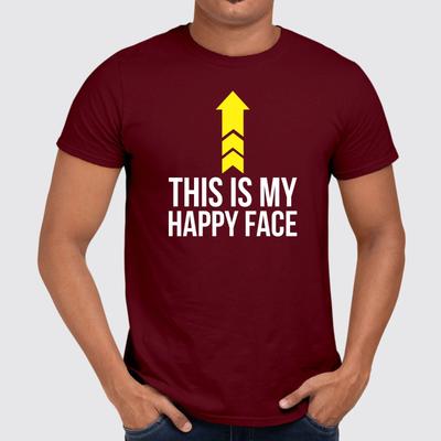 This Is My Happy Face Printed T Shirt Funny Christmas Gift Short Sleeve T Shirt