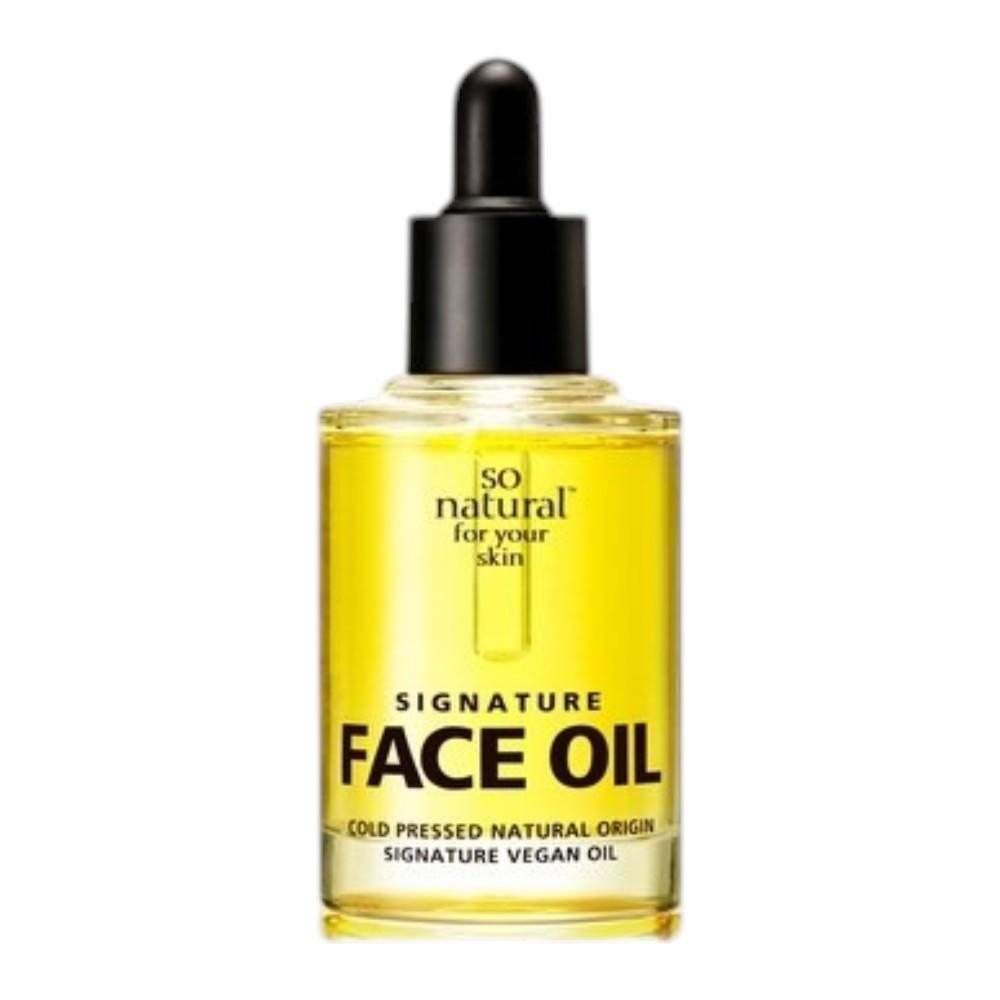So Natural Signature Face Oil 30ml - 100% Naturally Derived Cold-Pressed Facial Oil for Deep Hydration & Radiant Skin Barrier