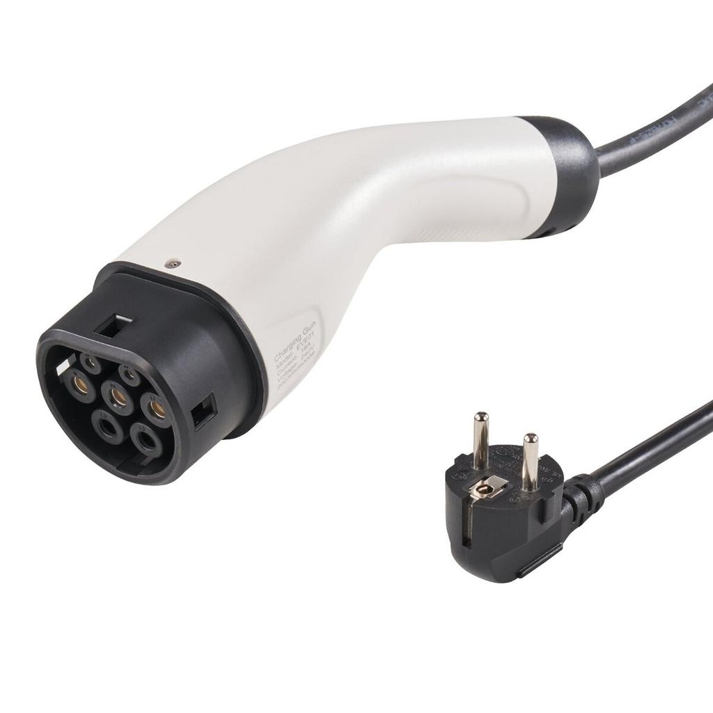Portable EV Charger Type 2, 16A 3.7 kW, Electric Vehicle Car Charger with 28 Ft Charging Cable CEE 7/7 Plug, IEC 62196 Home EV Charging Station with