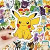 100Pcs  Character Sticker Set Pikachu Gengar Stickers Cartoon Decals For Diy Crafts Notebooks Kids Toys Gift