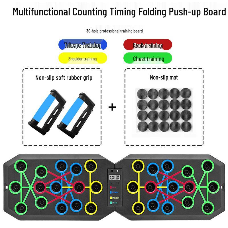 30-Hole Foldable Cross Push-Up Board for Indoor & Outdoor Fitness: Unisex & Portable