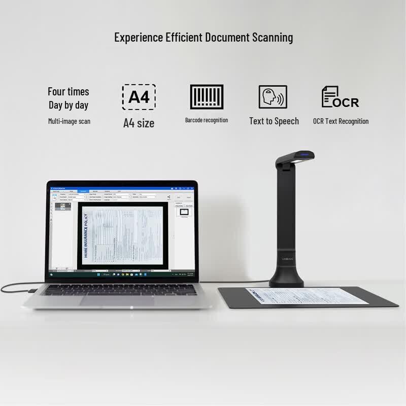 Weishan AI Smart 16MP A4 Document Camera Scanner TH25 CN Plug (adapter Included)