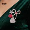 Dresses Bow Brooch Bling Rhinestone Pin, Love Heart Bowknot Lapel Pins Women Jewelry Accessory for Coats Sweaters Dainty Clothing Brooches