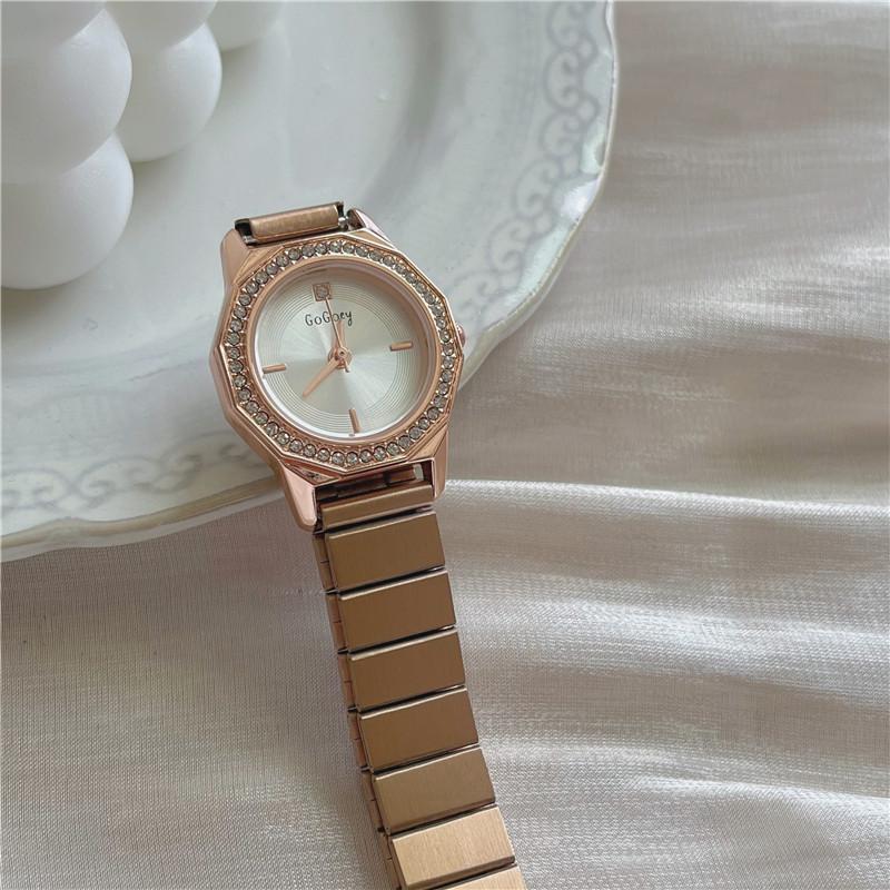 Modny Prosty Damski Zegarek Kwarcowy z Cyrkoniami Mały Stal Nierdzewna Elegancki Damski Zegarek na Rękę relogio feminino montre femme