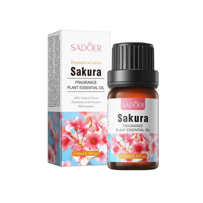 SADOER Aromatherapy Essential Oil Sakura Mint Vanilla Fragrance Massage Soothing Skin Care One Bottle Multi-Use Essential Oil