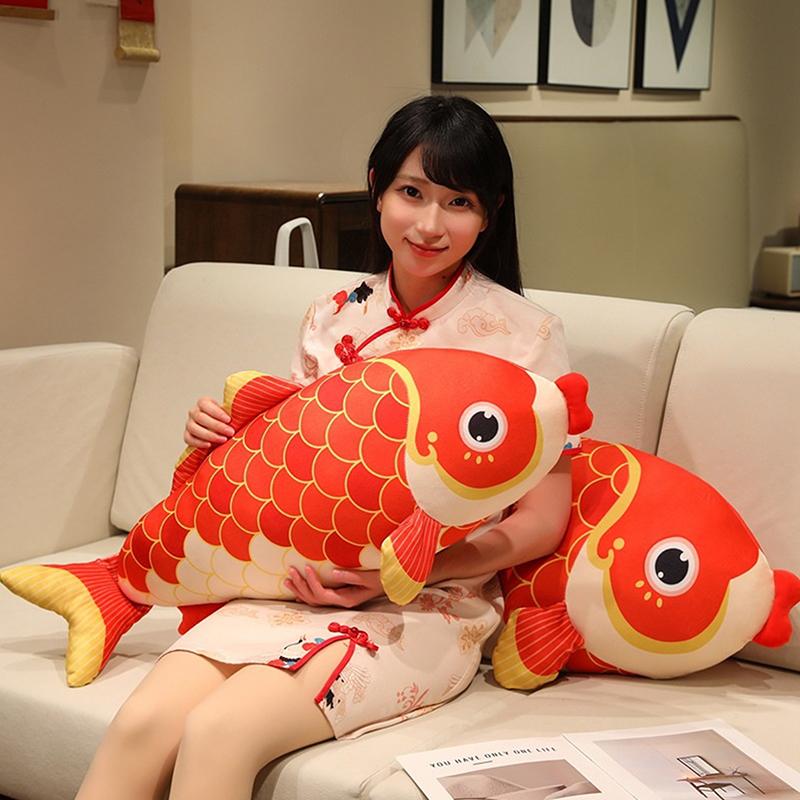 1Pc 60/80/100Cm 3D Lifelike Koi Plush Toy, Soft-Filled Koi Plush Pillow, Creative Sofa Cushion, Children'S Toy Gift.