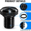 4 PCS Motorcycle Mirror Hole Plug M10 X 1.25 Universal Motorcycle Rear View Mirror Screws Suitable for Most Motorcycle (Black, 2 Clockwise + 2