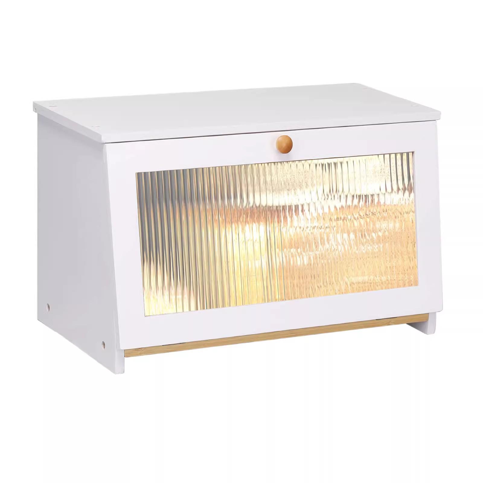 Деревянная бамбуковая хлебница с крышкой - Кухонное хранилище для хлеба, выпечки и фруктов