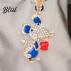 Enamel Rat Charm with Key Ring Cute Mouse Keychain Sparkling