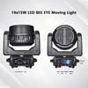 European Warehouse 19x15W RGBW Bee Eye Zoom Moving Head Light 4-60° Motorized Focus Rotatable Honeycomb Lens Stage Light for DJ