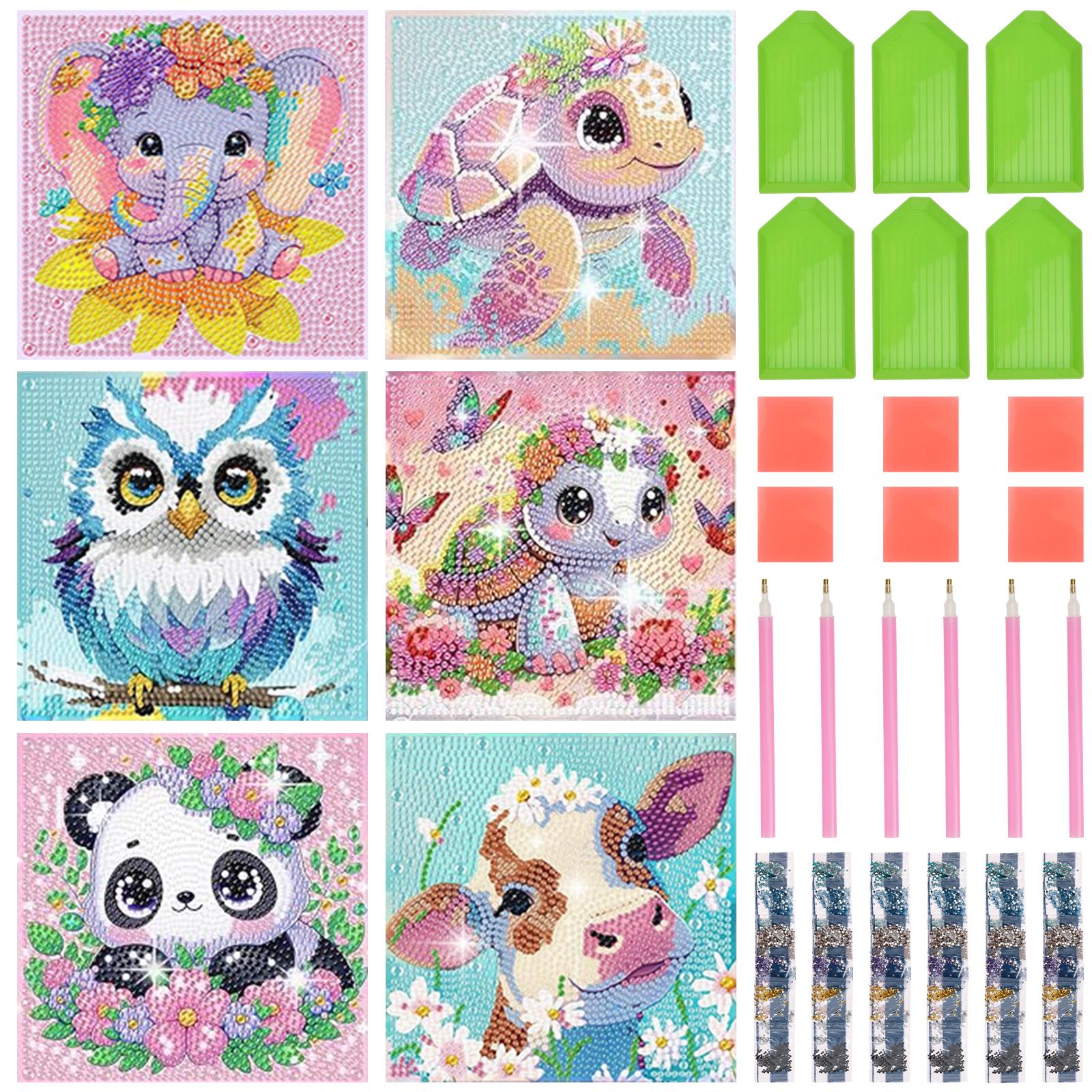 

Diamond Art Kit Cartoon Animals Diamond Painting Kids DIY Full Drill Diamond Dots Painting Picture Art Craft for Home Wall Decor