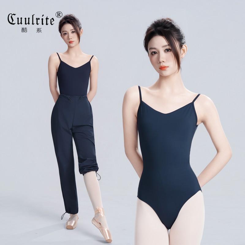 Womens Ballet Leotard With V-Neck Strap Design Dance Training Yoga Gym Fitness Nylon Spandex Stretch Bodysuit In Solid