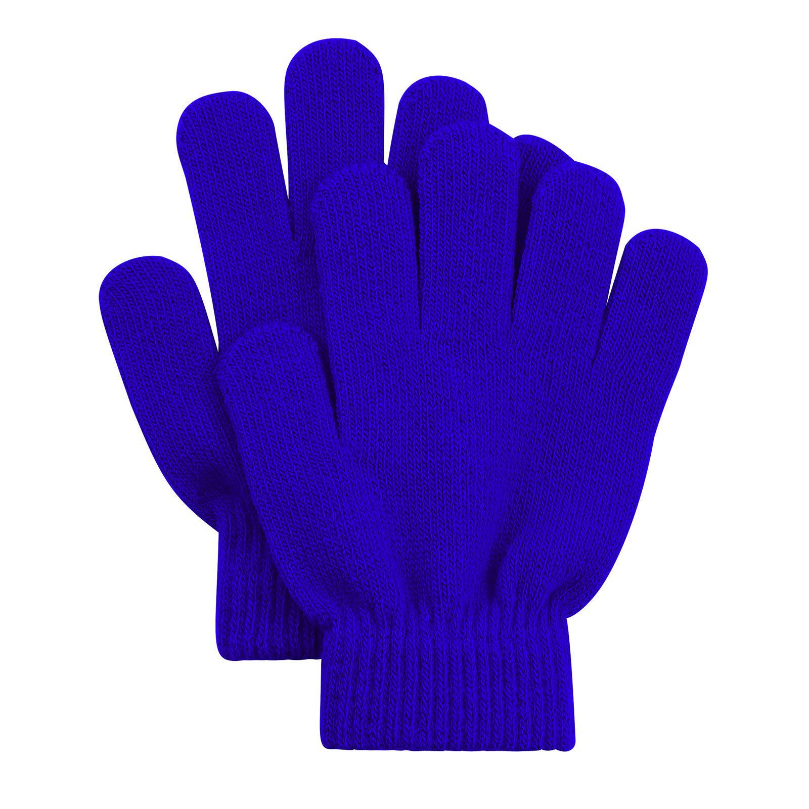 

Осенне-зимние однотонные теплые вязаные мультяшные перчатки с пятью пальцами для малышей и студентов. 3-8 Years Old королевский синий