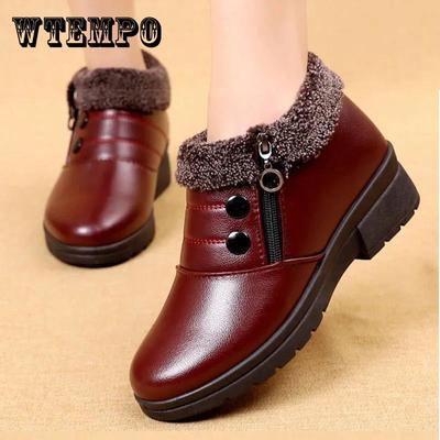 Scarpe da donna autunno inverno in morbida pelle sintetica con suola morbida e peluche, grandi dimensioni, colore solido, casual, basse, corte, stivali da neve