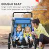 2 Seat Bike Trailer with 5 Point Harness, Baby Bike Stroller with Safety Flag, Reflectors, for 18+ Months, Blue