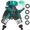 2-Way Hose Splitter with 2 Valves,  Water Pipe Diverter Double Outlet Y Connector with Individual Shut Off Valve,Suitable for Outdoor Garden Watering
