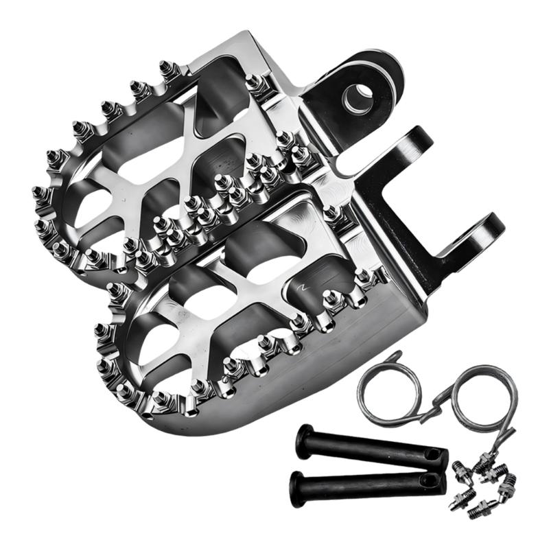 Motorcycle Footrests Adjustable Highway Foot Rest Pedal Aluminum Rubber Nonslip Foot Pedal for XR250 серебряный