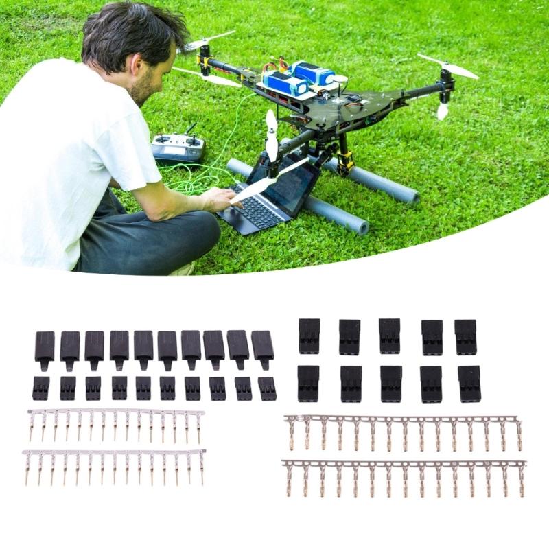 10 Pair Servo Plug Female/Male Extension Connector Receiver Plug Signal Transmission Lock and Pin Set For Futaba JR