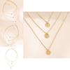 Modern Three Layer Necklace For Women Alluring Geometric Design Beautiful Alloy Choker