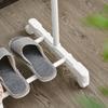 Rolling Coat Rack, Height-Adjustable, with Lower Shelf, 4 Casters, White