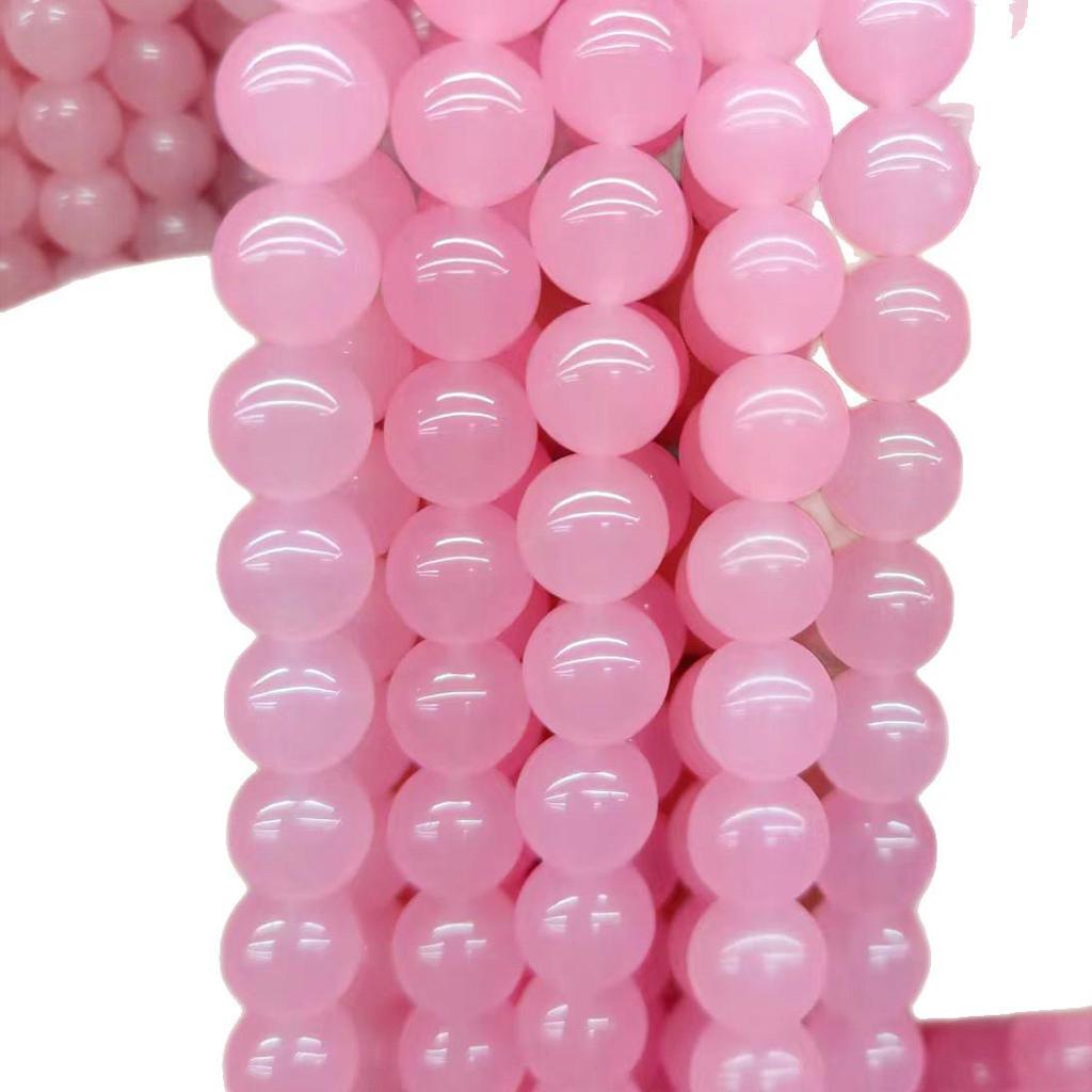 Light Pink Chalcedony Round Beads for DIY Jewelry Components