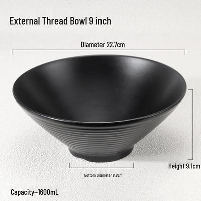 ZISIZ Black Ramen Noodle Soup Bowl