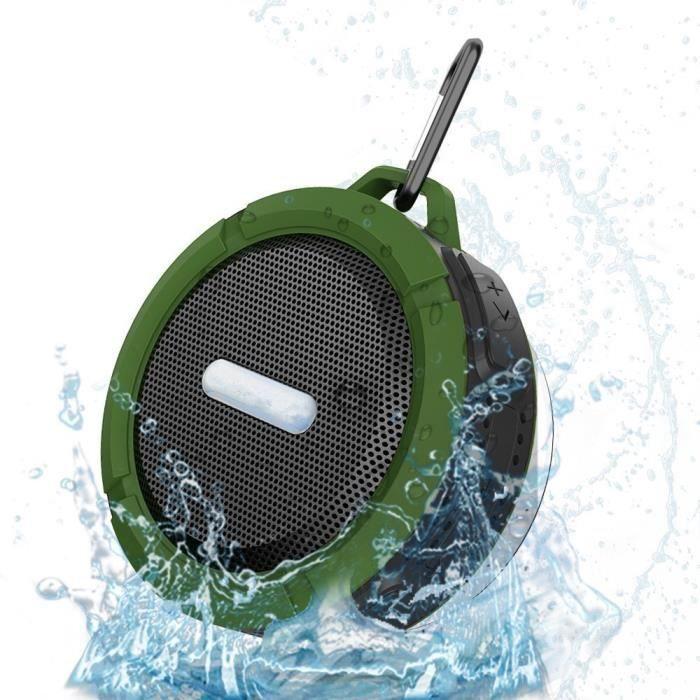 Mini Haut-Parleur Bluetooth Etanche avec Ventouse - C6 - Vert