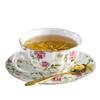 Elegant High-End Coffee Cup Saucer Set, Bone China, Flower Tea Set, British Afternoon Porcelain, Home Drinkware