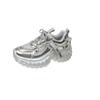European and American Rhinestone Bright Silk Mesh Breathable Tire Dad Shoes Women 2024 New Muffin Platform Sports Casual Shoes Tide