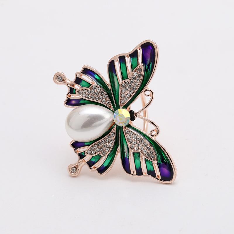 Simple Butterfly Silk Scarf Buckle All -Match Brooch Accessories Female Corsage Shawl Luxury Scarf Corner Buckle Dual -Use
