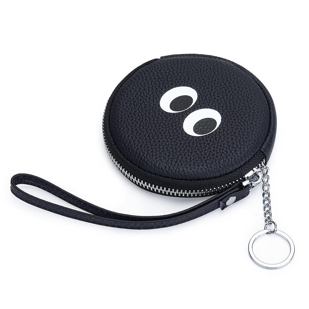 Women Genuine Leather Wallets Coin Purses Small Lovely Cowhide Wallets Keychain Card Holder Cute Cartoon Around Zipper Money Bag