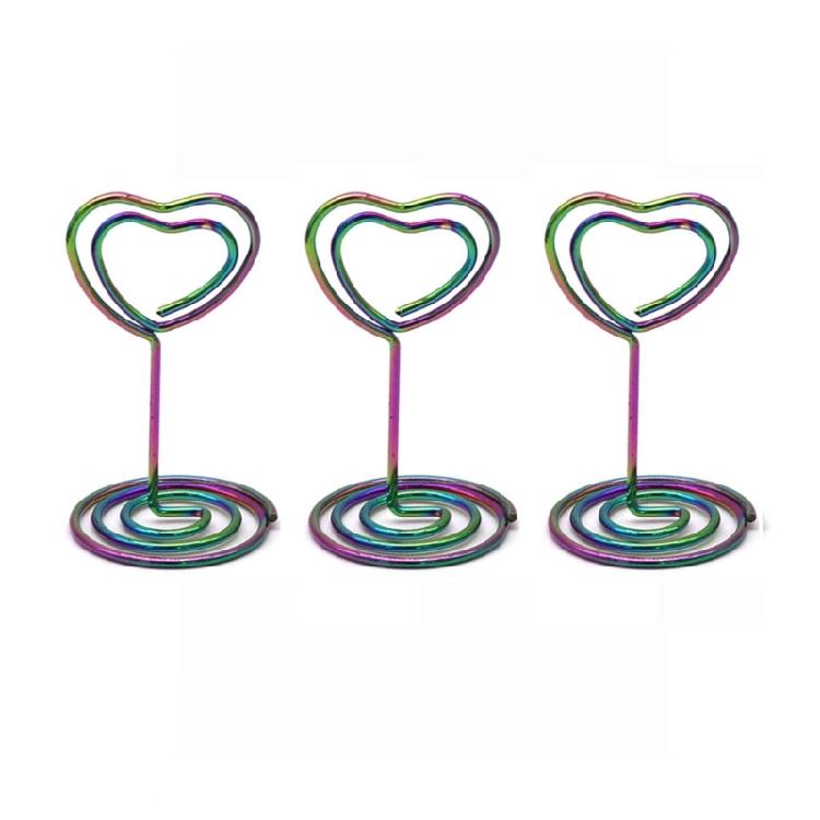 Set Of 10 Plated Memo Photo Note Clips Desktop Table Card Holders Note Organizers Set Heart Shaped Table Card Holders