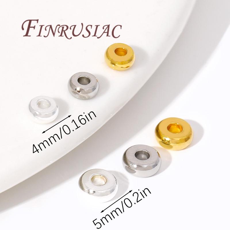 4mm-5mm Spacer Beads 18K Real Gold Plated Smooth Metal Separators Beads Supplies For Jewelry,DIY Bracelets/Necklace Accessories