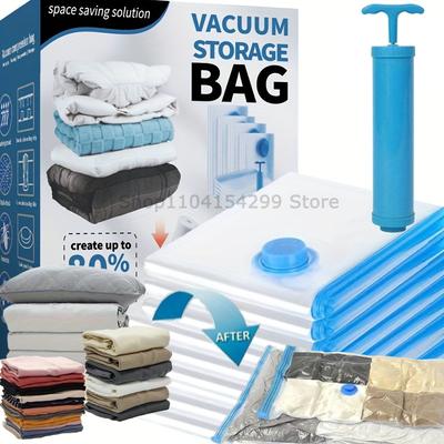 1 Stück Vakuumaufbewahrungsbeutel für Kleidung, Bettdecken, Decken, Bettwäsche, Heimverpackungsorganisatoren (Pumpe nicht enthalten)