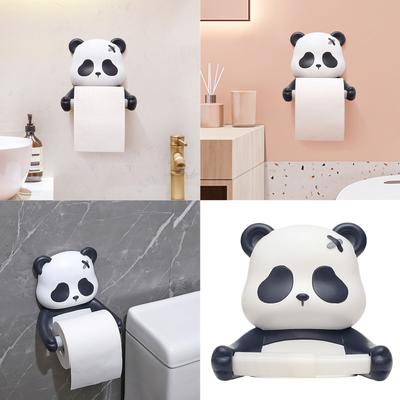 Uchwyt ścienny na papier toaletowy Panda, nie wymaga wiercenia, uchwyt na papier toaletowy do dekoracji łazienki dla dzieci