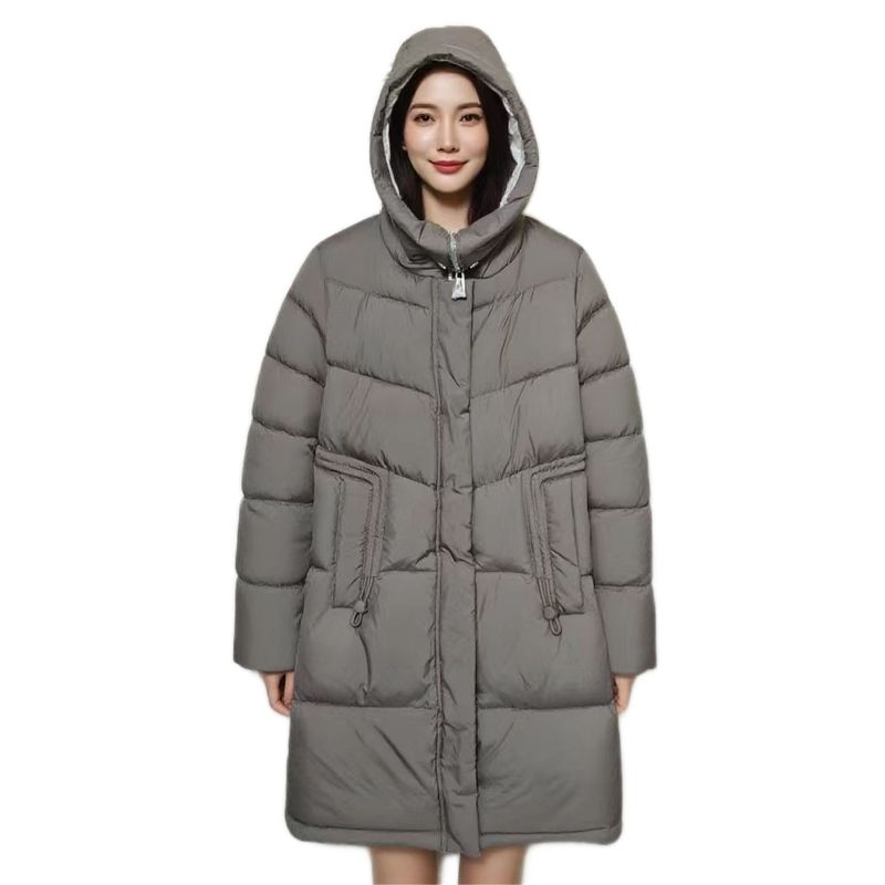 Trade Exported To Russia Original Single Tail Goods Hood Down Cotton Cold Protective Clothing Women Mid-Length Warm Cotton-Padded Coat Thick Winter