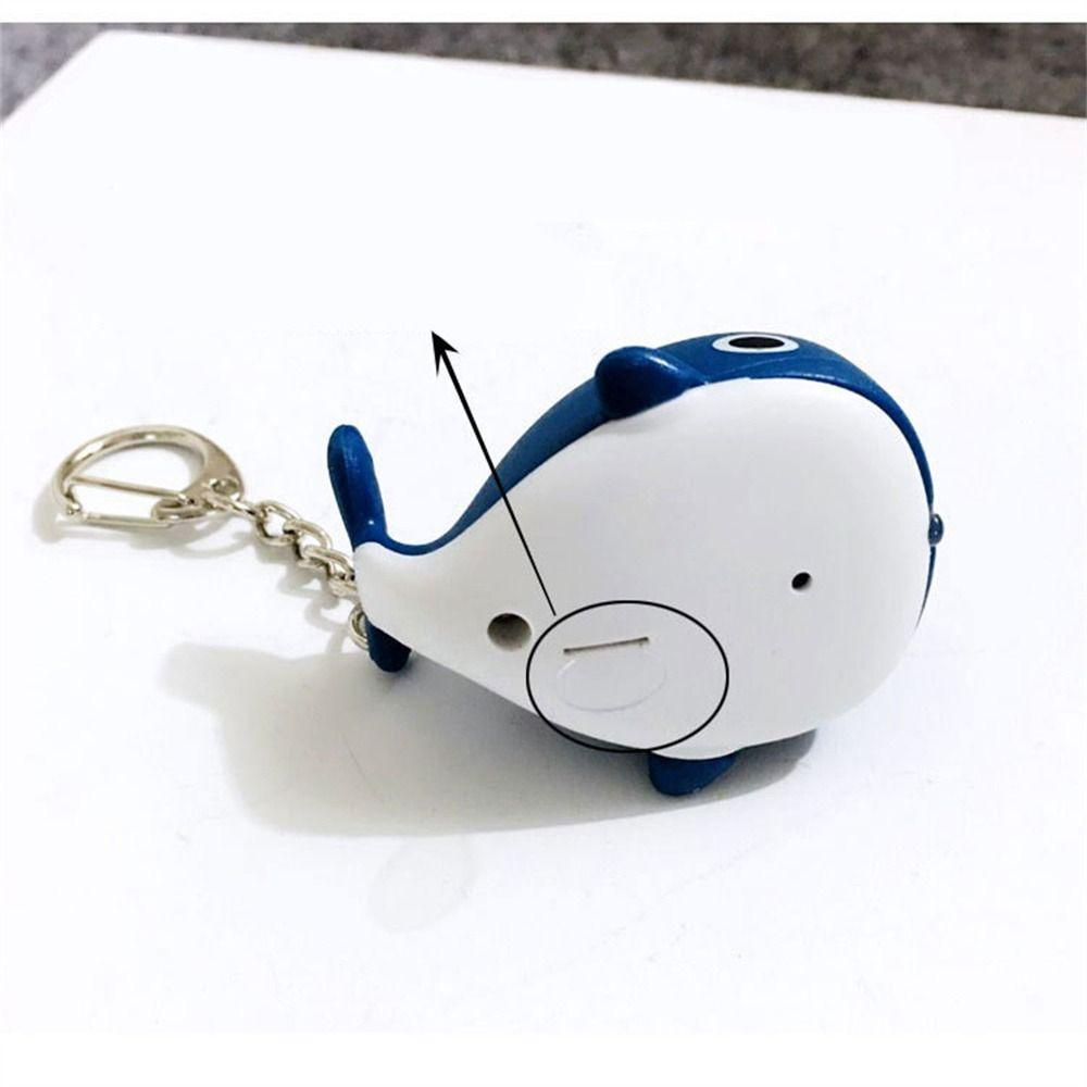 Luminous Sea Whale Keychain with Sound Animal LED Keychain Jewelry LED Whale Keyring Kids Toys