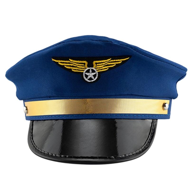 Flight Hat for Adult Cosplay Party Uniform Crew Hat for Male Women Role Play BachelorParty Dress Up Top Hat