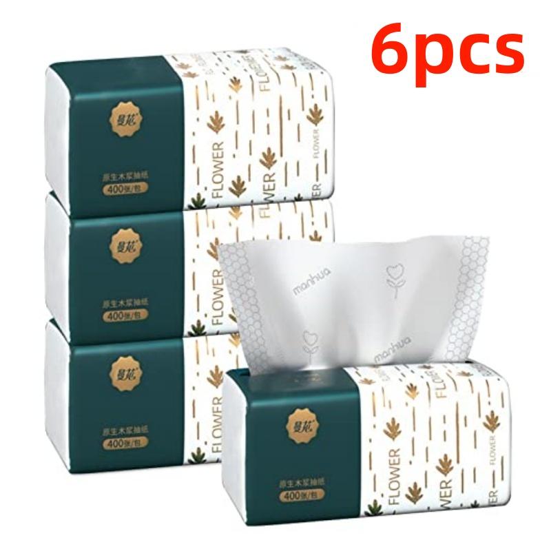 

6-24 packs, toilet paper, disposable napkins, wood pulp fiber, non-cotton, white facial tissue, 400 sheets per pack