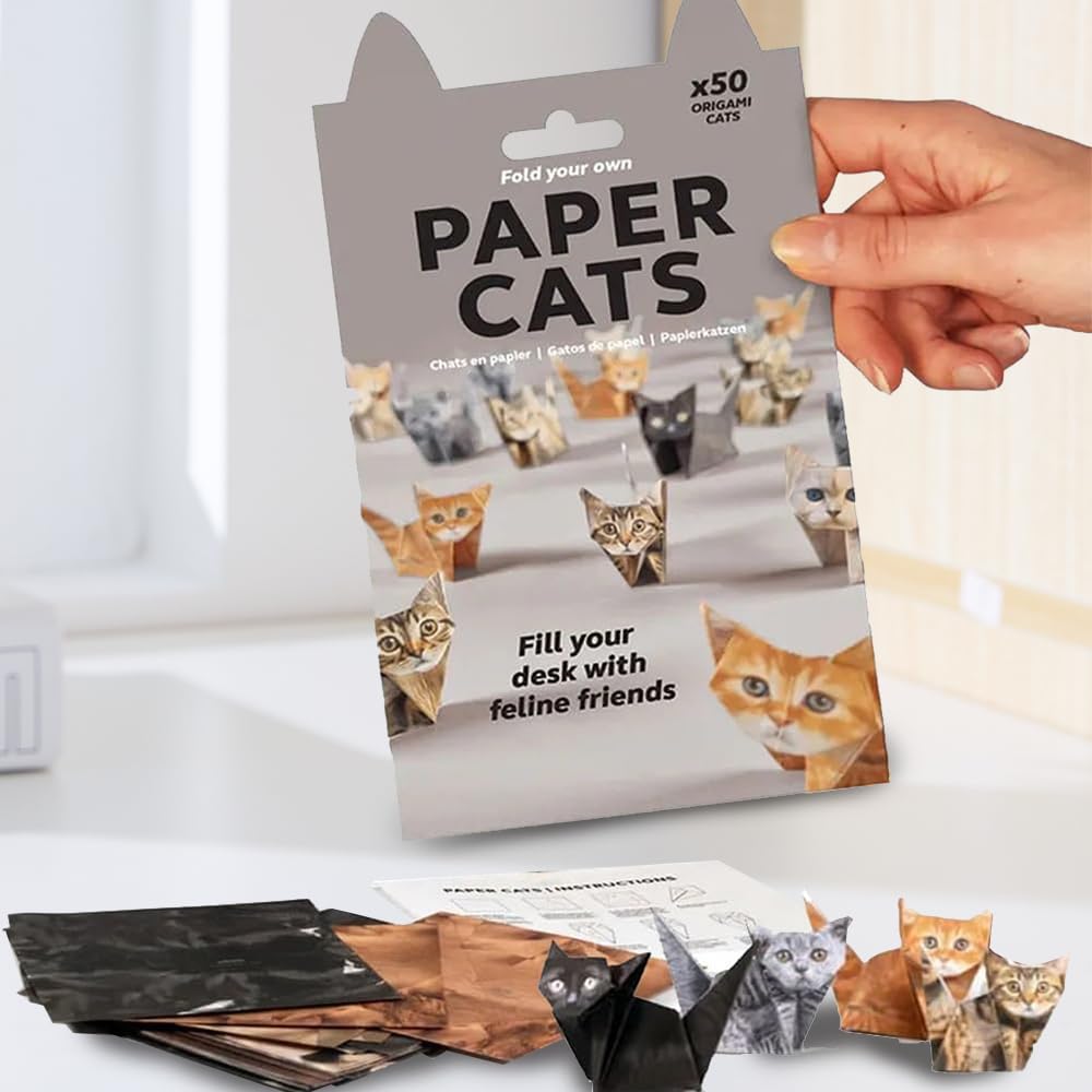 50 szt. Papierowe koty DIY Papier do origami DIY do składania Słodkie figurki kotów, Zabawna aktywność plastyczna dla dorosłych i dzieci, Prezent dla miłośników kotów