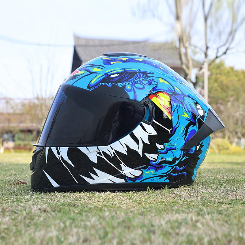 701-LVS-Motorcycle helmet, men's and women's dual mirror full helmet, four season couple motorcycle helmet
