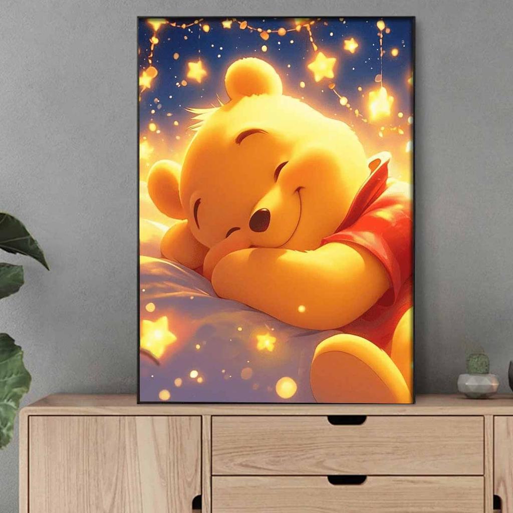 Full Round Diamond Painting Winnie Who Is Sleeping Art Rhinestone Picture Mosaic DIY 5D Cross Stitch Embroidery Home Decoration