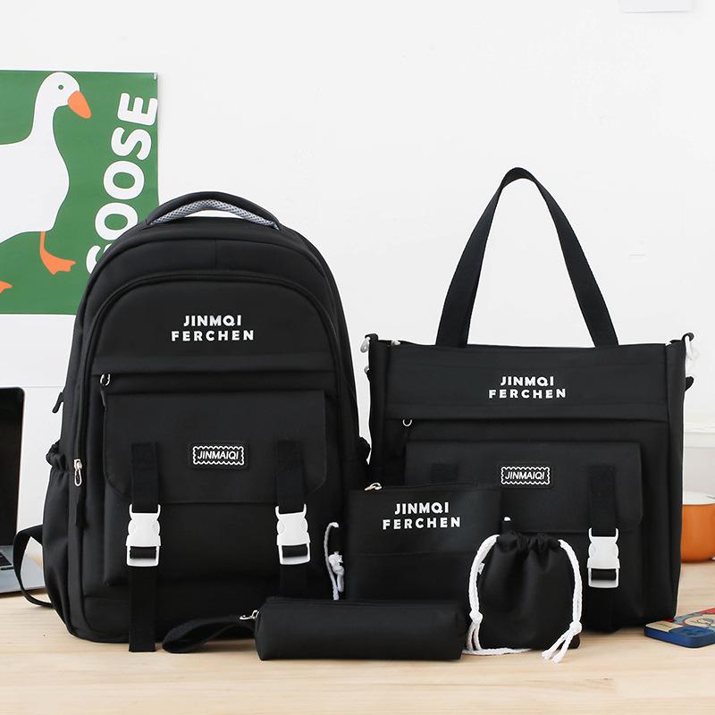 School Bag Primary School Students Children's School Backpack Junior High School Students Middle School Students Five Piece Backpack