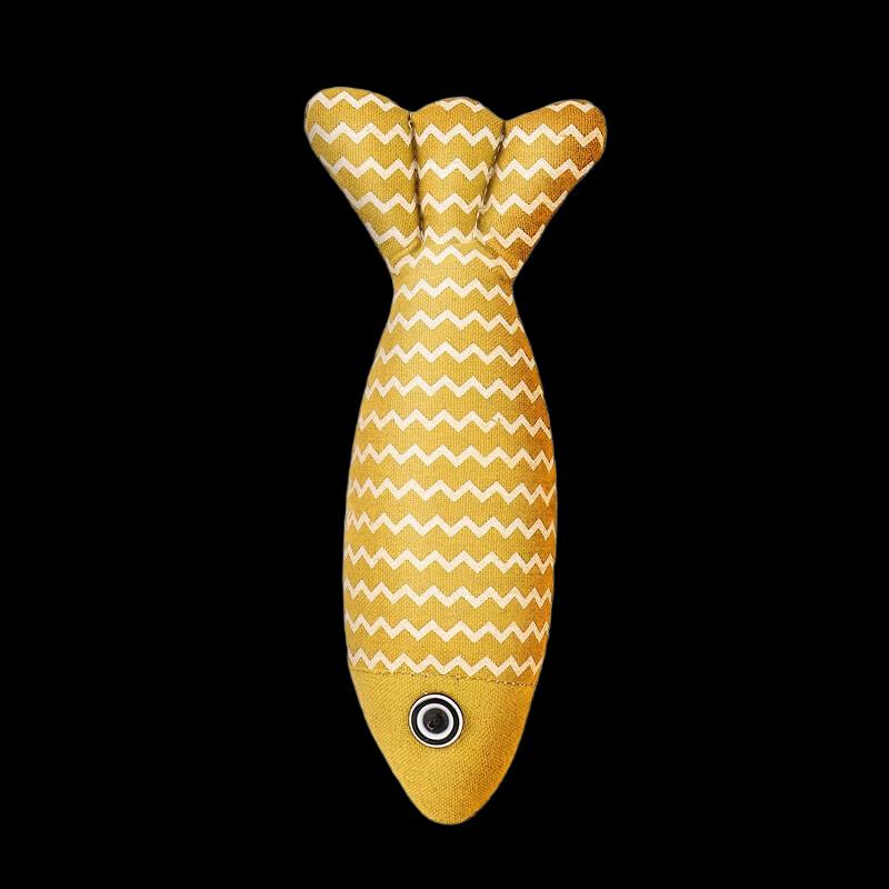 Simulation Linen Fish Cat Teaser Toy