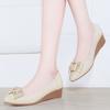 New Soft Leather Shoes, Flat Wedge Heels, Anti-slip Women's Shoes, Shallow Opening Casual Single Shoes