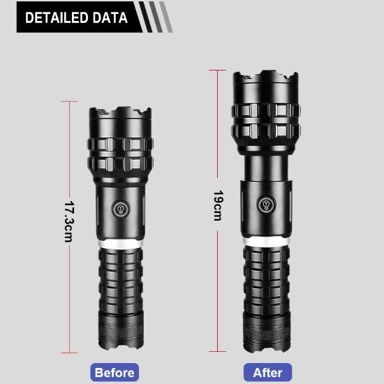 Powerful Flashlight 230000LM Torch Light XHP100 LED Wick High Energy Brightness Lamp Camping Lantern Hiking Light