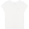 T-shirt Polo Dziecięcy Jednolity Haftowane Logo Okrągły Dekolt Krótki Rękaw Koszulki Dziecięce Biały 313833549-064
