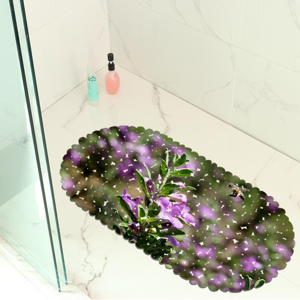 Small Flower Green Plant Map Balcony Bathroom Mat Hydrophobic Non-Slip Door Mat Swimming Pool Public Places Non-Slip Floor Mat