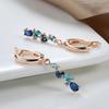 Vintage Temperament, Colorful Zircon Earrings, Women's Personalized and Fashionable Rose Gold Earrings