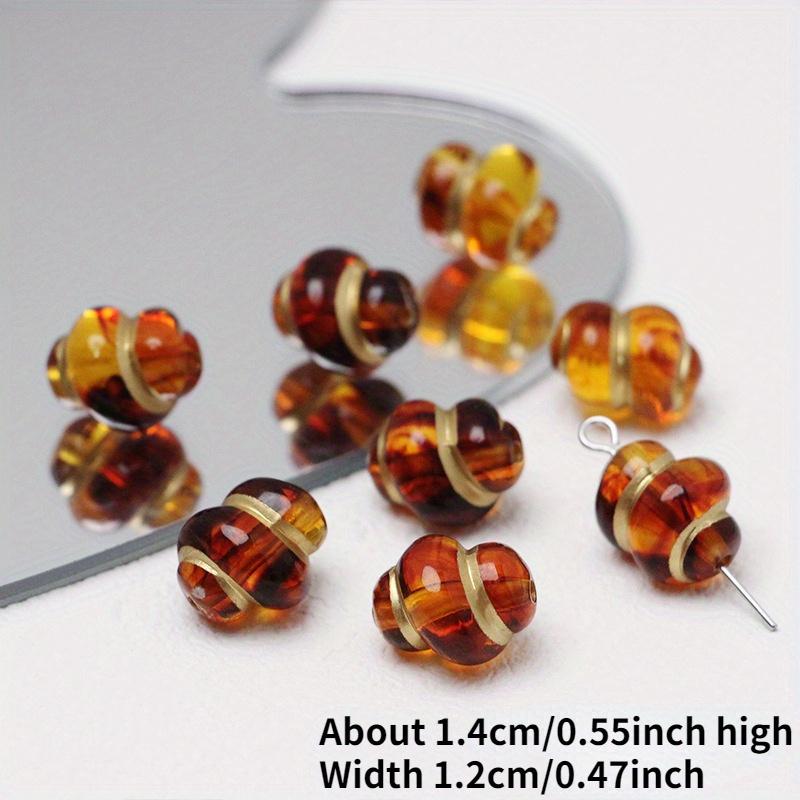 

10 ШТ. Винтажный янтарно-золотистый потертый бисерный кулон-подвеска с розой, бантом и листьями из акрила для самостоятельного изготовления ювелирных изделий, браслет, ожерелье, серьги Pearl-10pcs коричневый